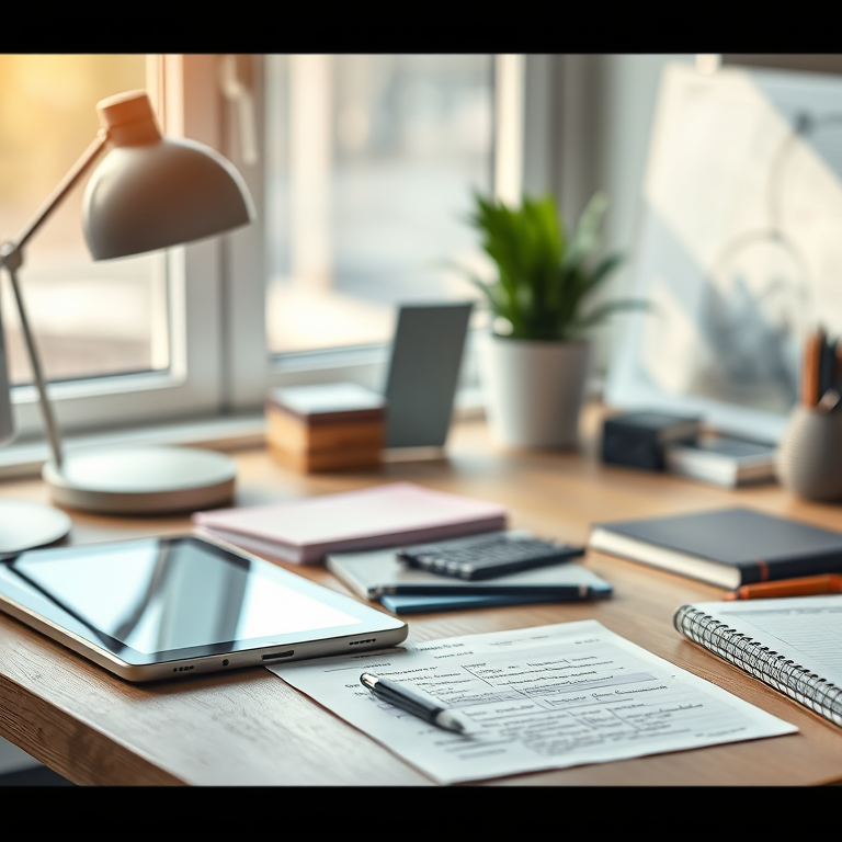 escritorio limpio para trabajo organizado. Productividad basada en los principios de building a second brain de tiago forte